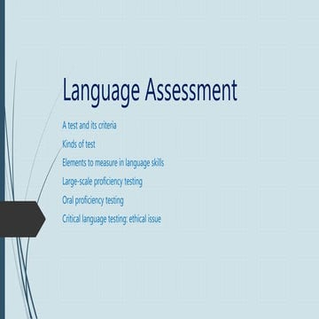 Language assessment