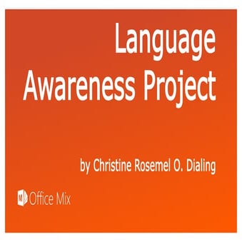 Language awareness project ppt