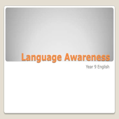 Language awareness summary