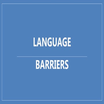 Language barriers