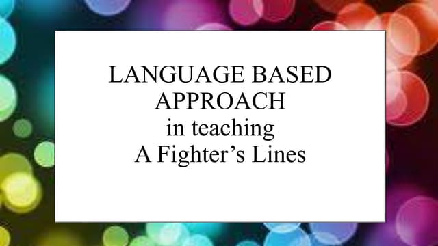Language Based Apporach