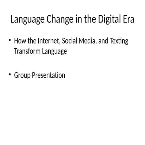 Language of the 2000s | PPTX