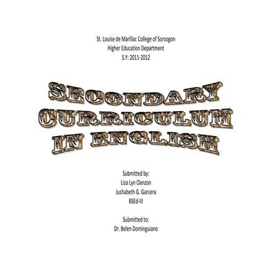 Curriculum in English (lang.curr.)