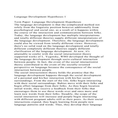 Language Development Hypotheses 1Term Paper Language Developm.docx