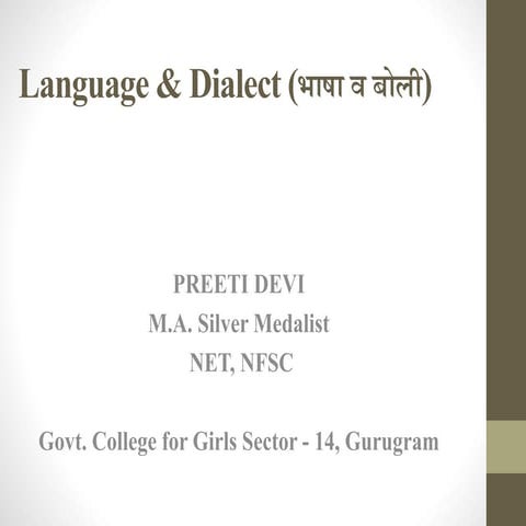 Language & dialect