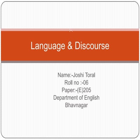 language, discource | PPTX