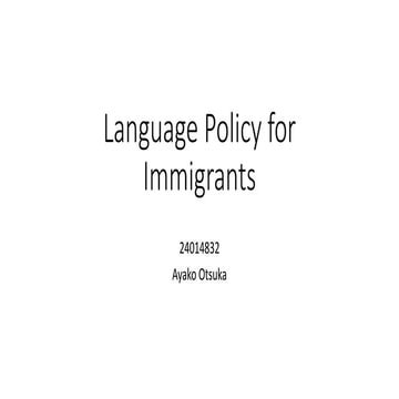 Language Policy for immigrants | PPTX