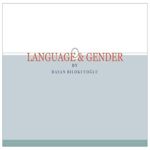 Language & gender presentation