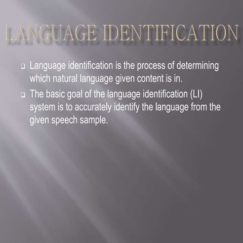Language identification