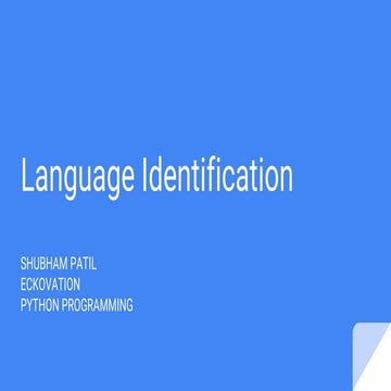 Language identification