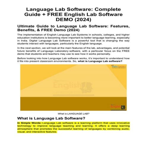Language Lab Software Complete Guide + FREE English Lab Software DEMO (2024)