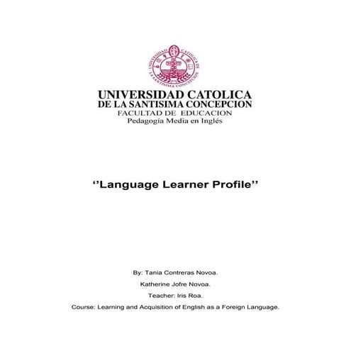 Language learner profile