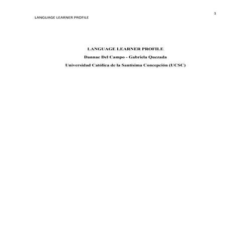 Language learner profile