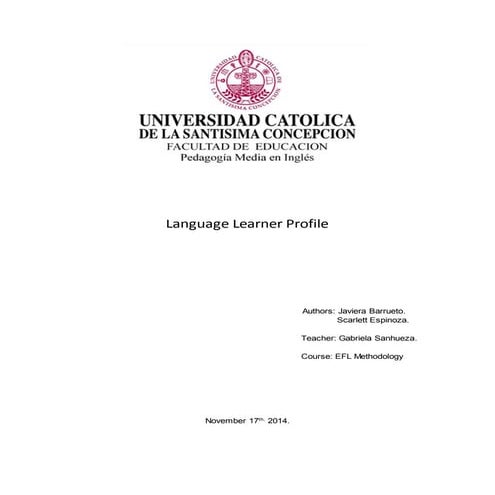 Language learner profile