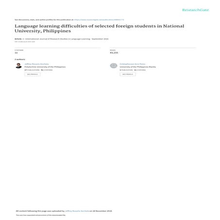 LanguagelearningdifficultiesofselectedforeignstudentsinNationalUniversityPhil...