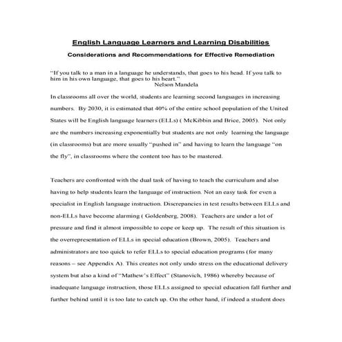 Language learning difficulty or a disability 