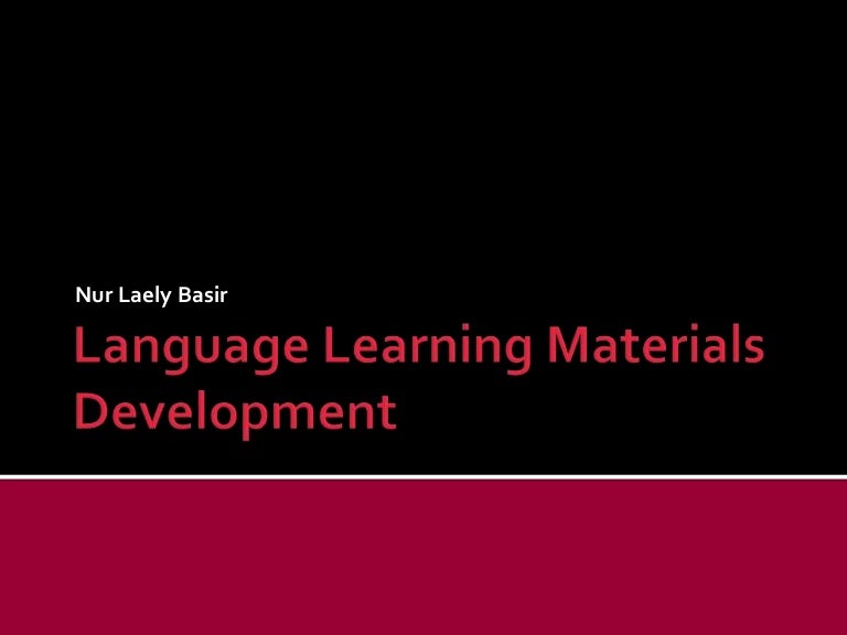 Language learning materials development
