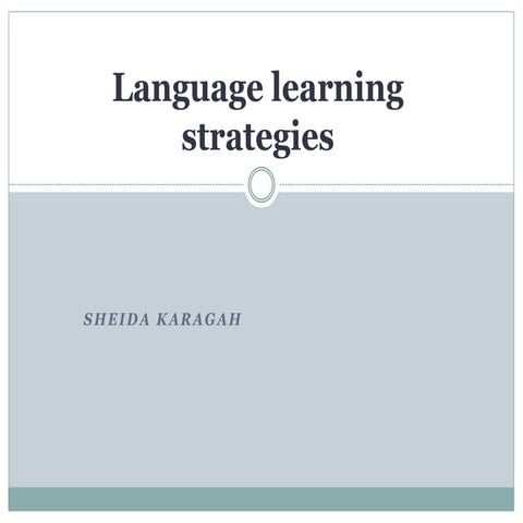 Language learning strategies
