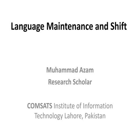 Language maintenance and shift