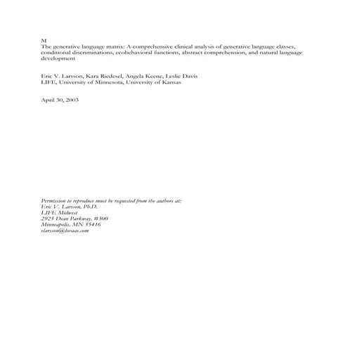 Language matrix Larsson