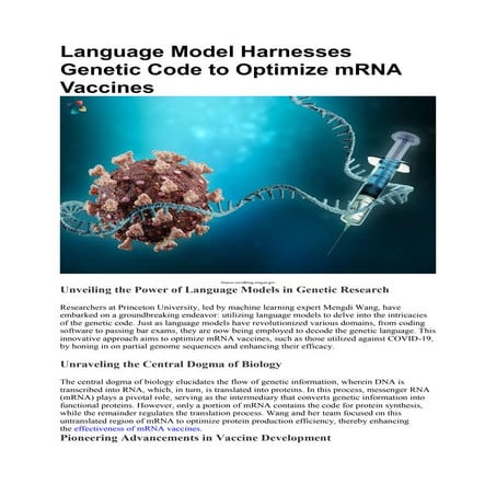 mRNA Vaccines Enhanced Through Language Models | The Lifesciences ...