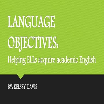 Language Objectives PD