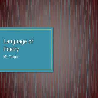 Language of poetry