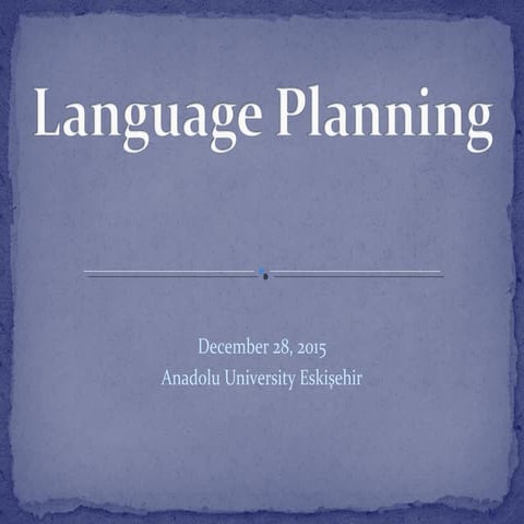 Language planning