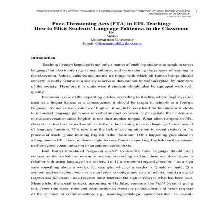 Language politeness article susilo