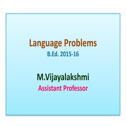 Language problems | PPTX