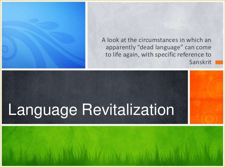 Language revitalization presentation