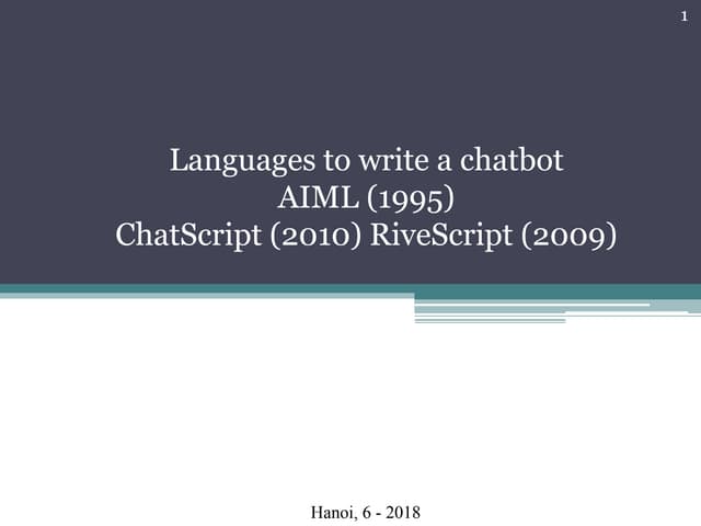 Survey on Script-based languages to write a Chatbot