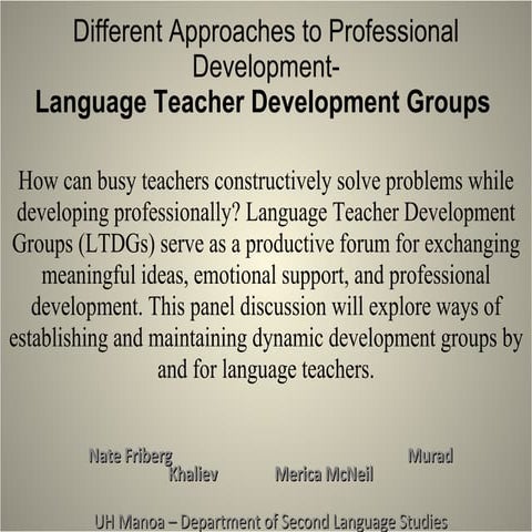 Strategies for professional development of teachers through workshop ...