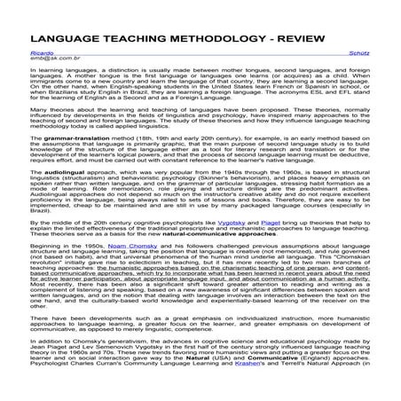 Language teaching methodology