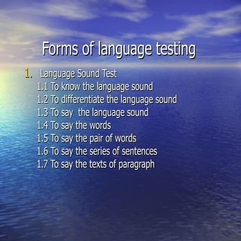 Language testing ok | PPT