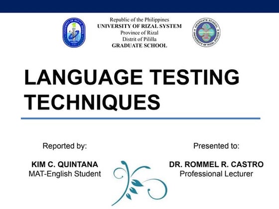 Language Testing | PPT