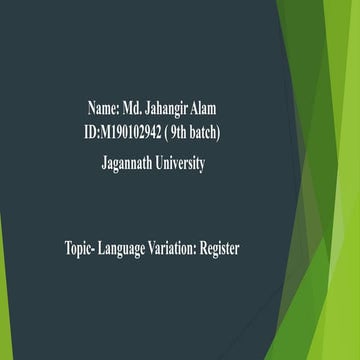 Language Variation: Register