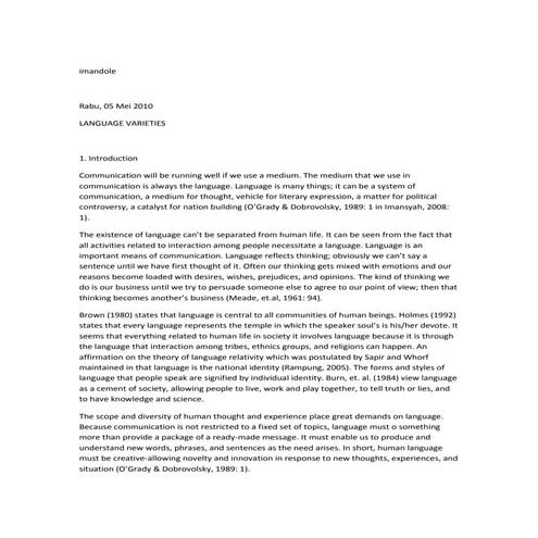 Language variety of indonesia