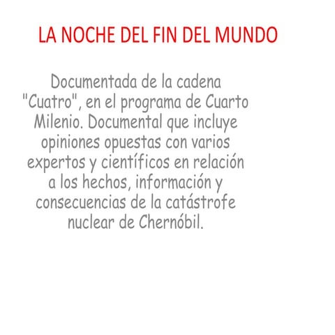 La noche del fin del mundo | PPTX