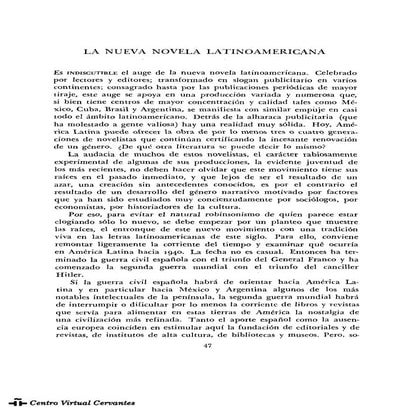 La novela latinoamericana discusión del proceso histórico