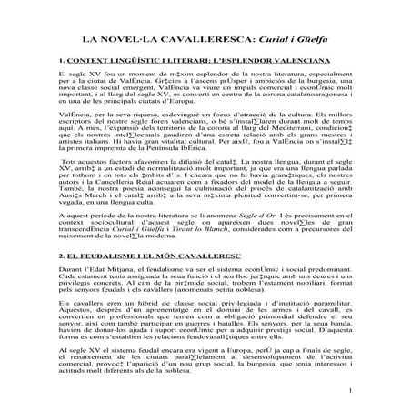 La novel·la cavalleresca: Curial e Güelfa