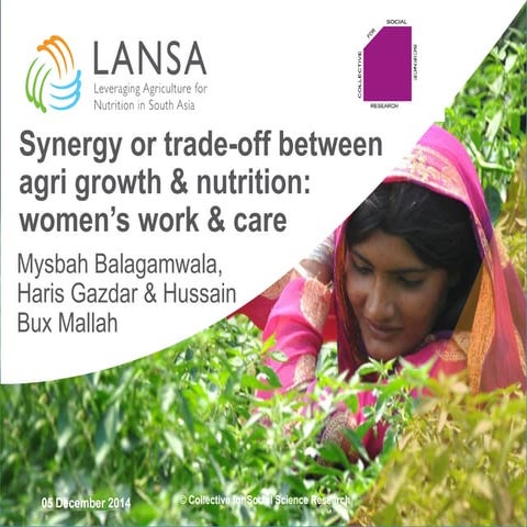 LANSA / PIDE - Synergy or trade-off between agri growth & nutrition: women’s ...