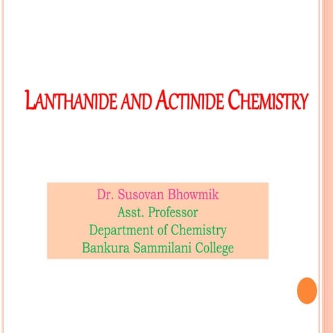 Lanthanide and actinide chemistry