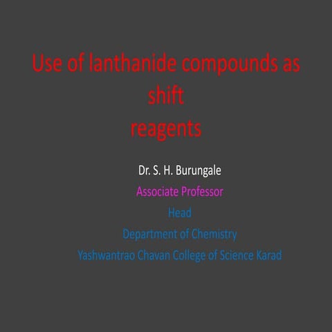 Lanthanide compounds as shift reagents