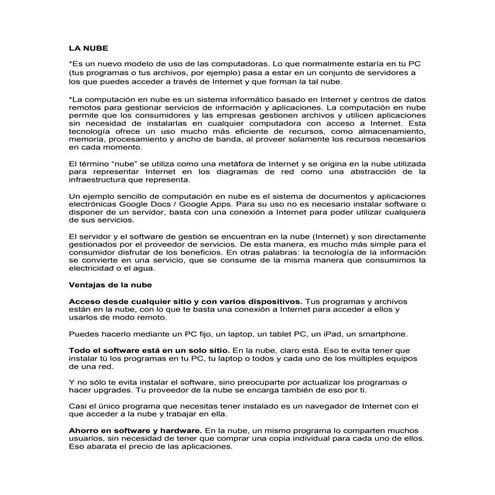 ensayo de la La nube