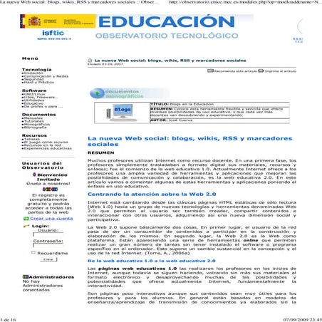 La Nueva Web Social   Blogs, Wikis, Marcadores Sociales