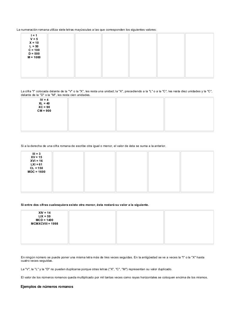 La Numeracion Romana