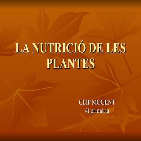 La Nutrició De Les Plantes