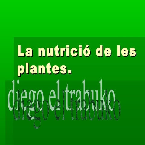 La nutricio de les plantes diego