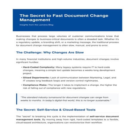 The Secret to Fast Document Change Management | PDF